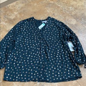3/4 emerald & gold blouse